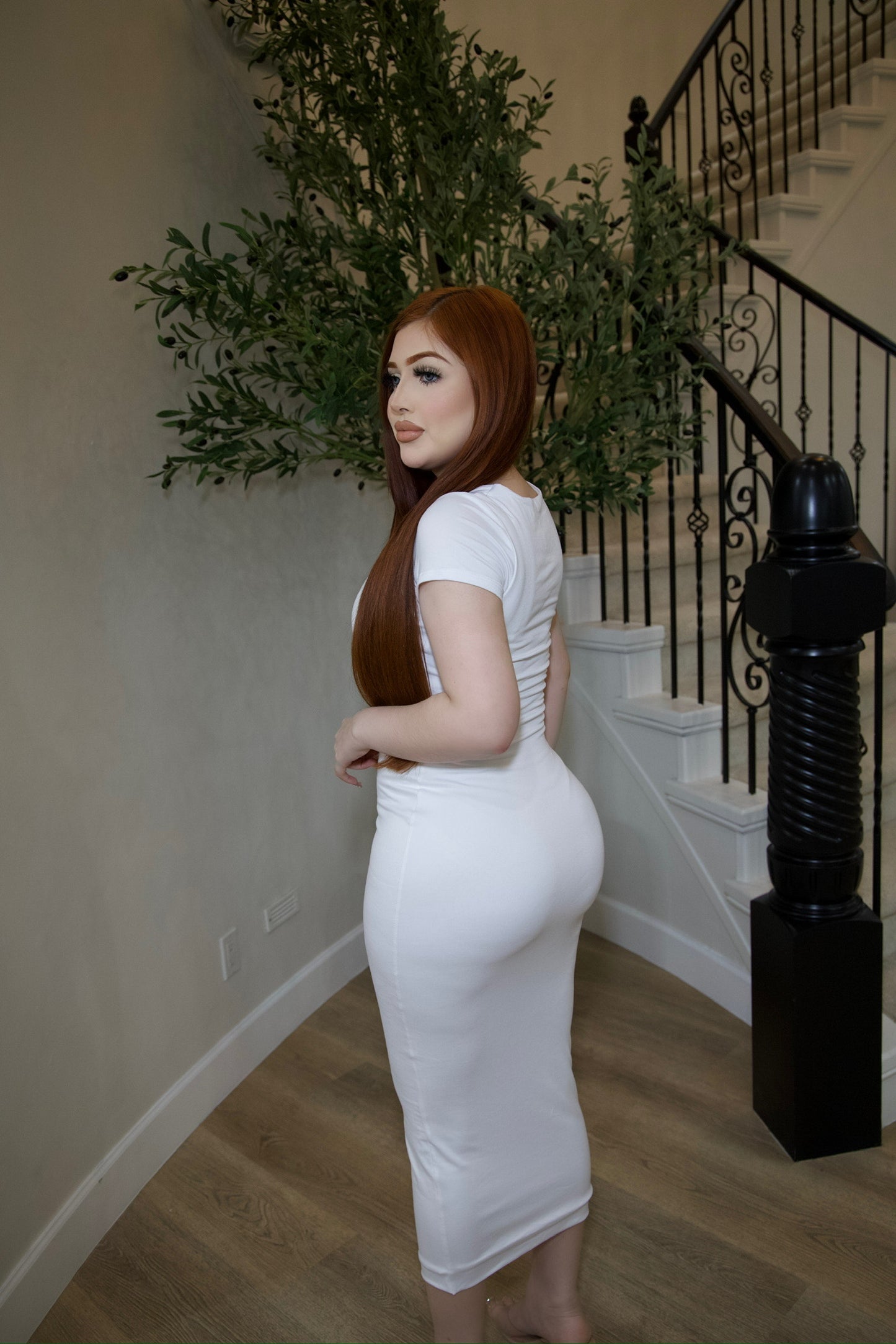 Mandy Midi Dress- Available in Pink, White, Black & Light Blue