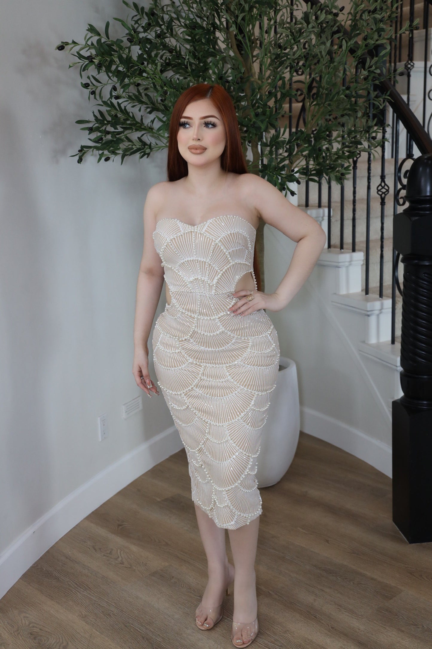 Rebecca Sequin Dress- Available in Black & Beige