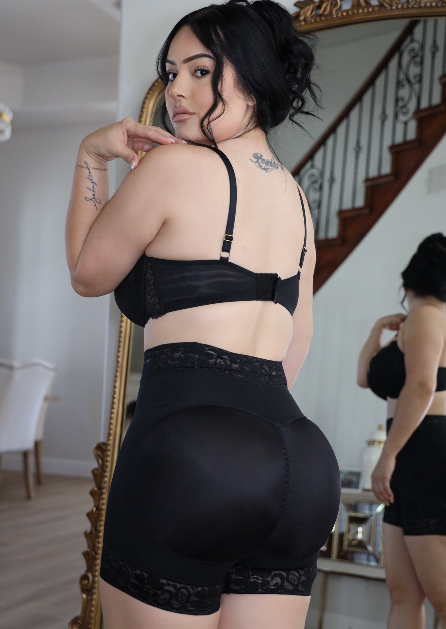 Mid-Waist Lace BBL Shorts #67