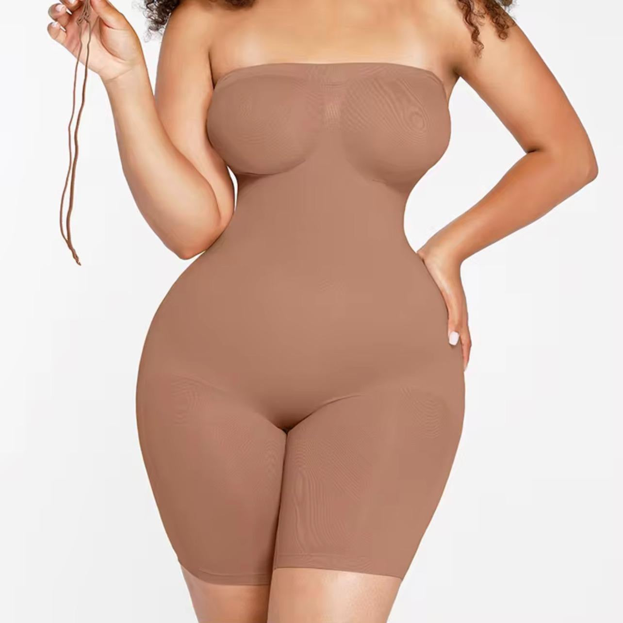 Strapless Midthigh Seamless Shapewear Waist Slimming Full Body #240017
