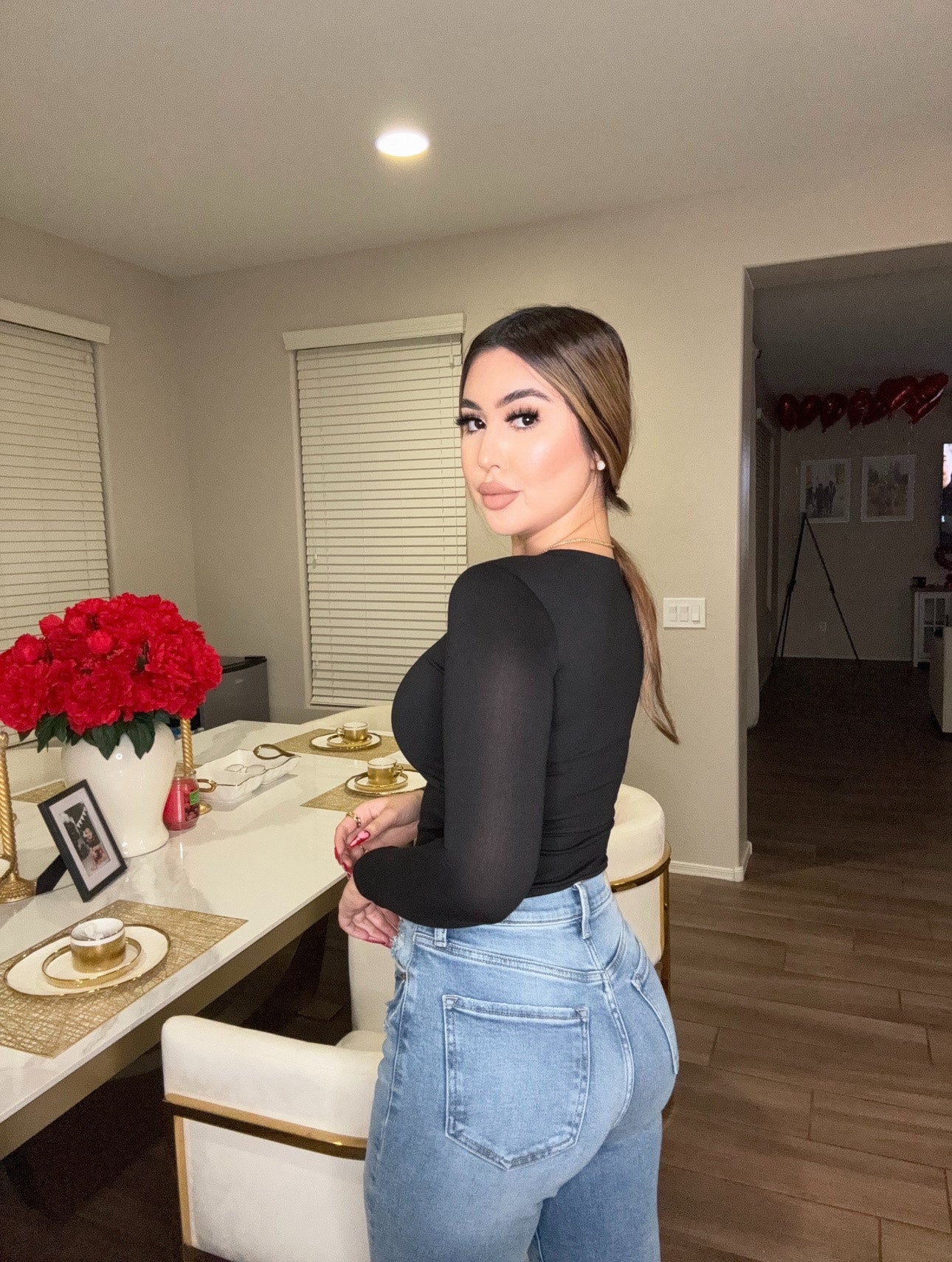 Maree Long-Sleeve Top -Black