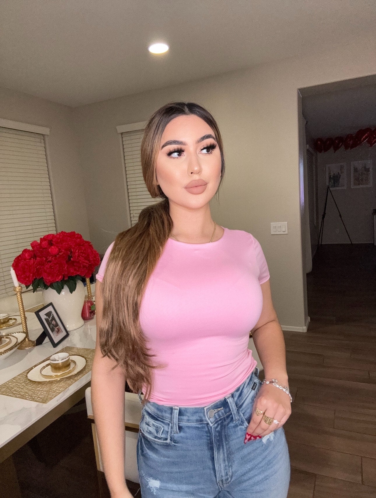 Maree Short Sleeve Top -Light pink