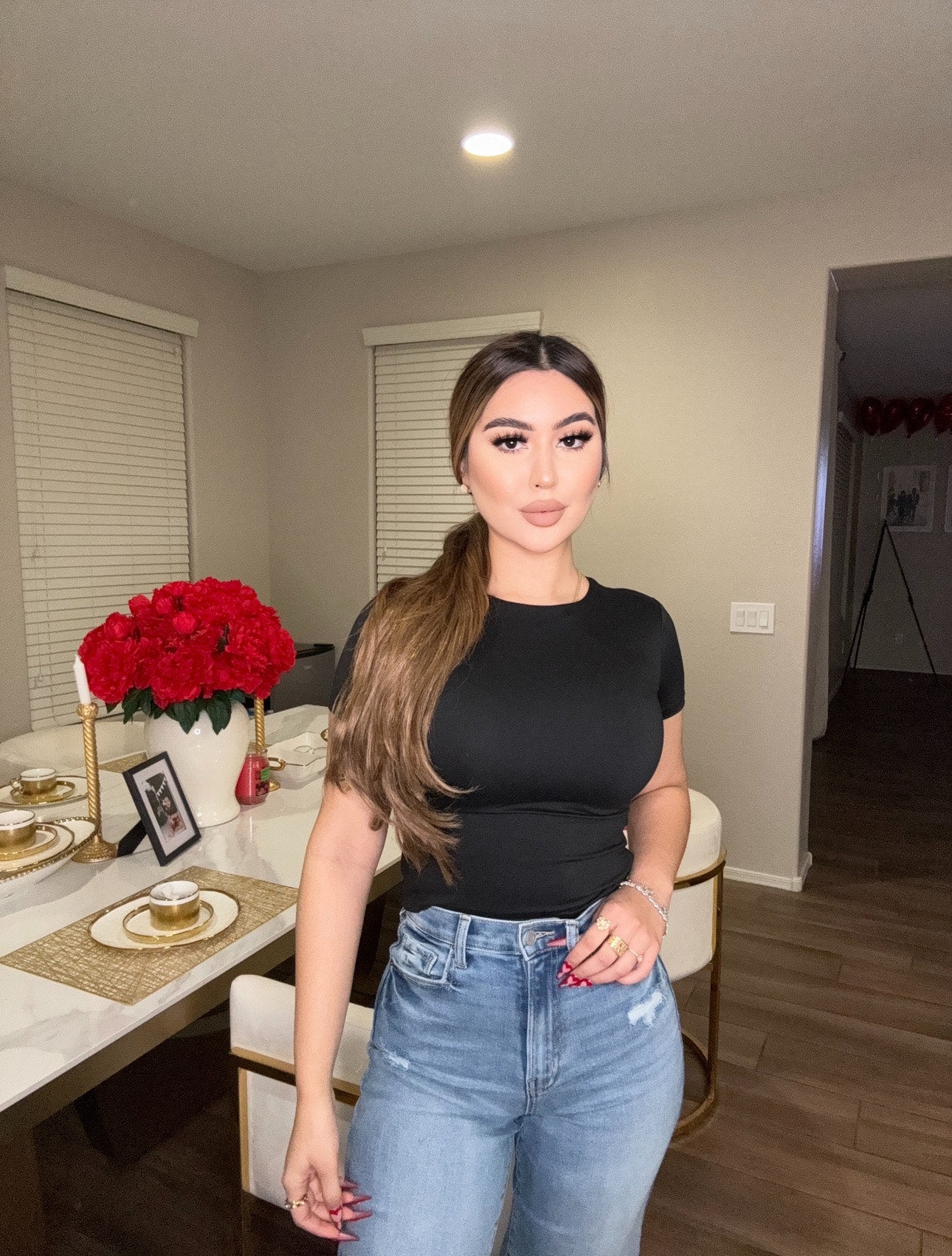 Maree Short Sleeve Top -Black