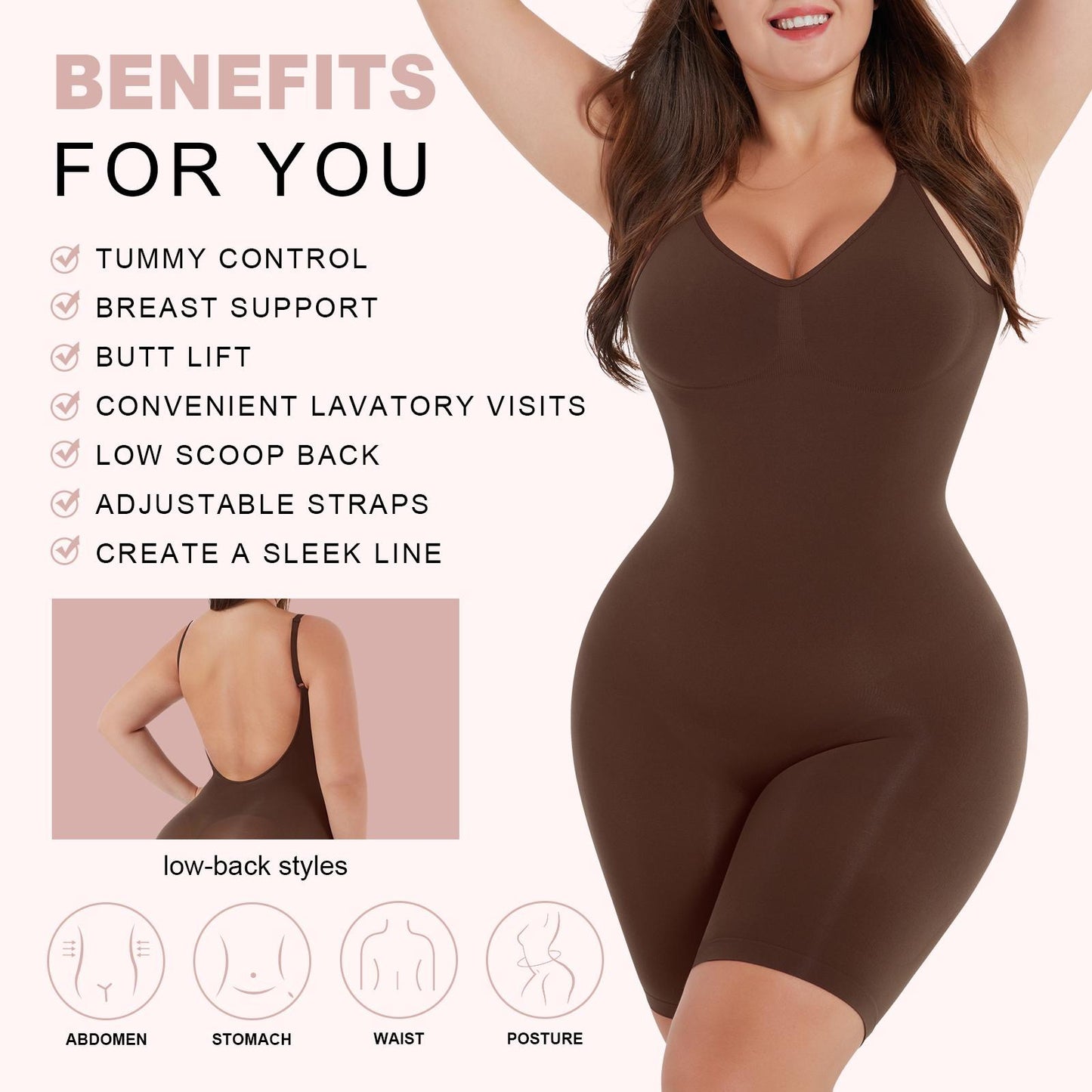 Slimming LOW BACK Bodysuit Shapewear #145