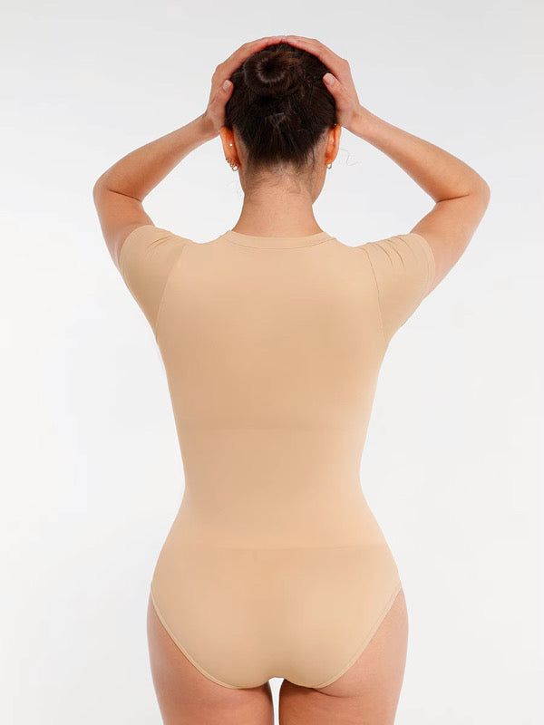 Short Sleeve Seamless Bodysuit #07 Available In Pink, Nude & Black