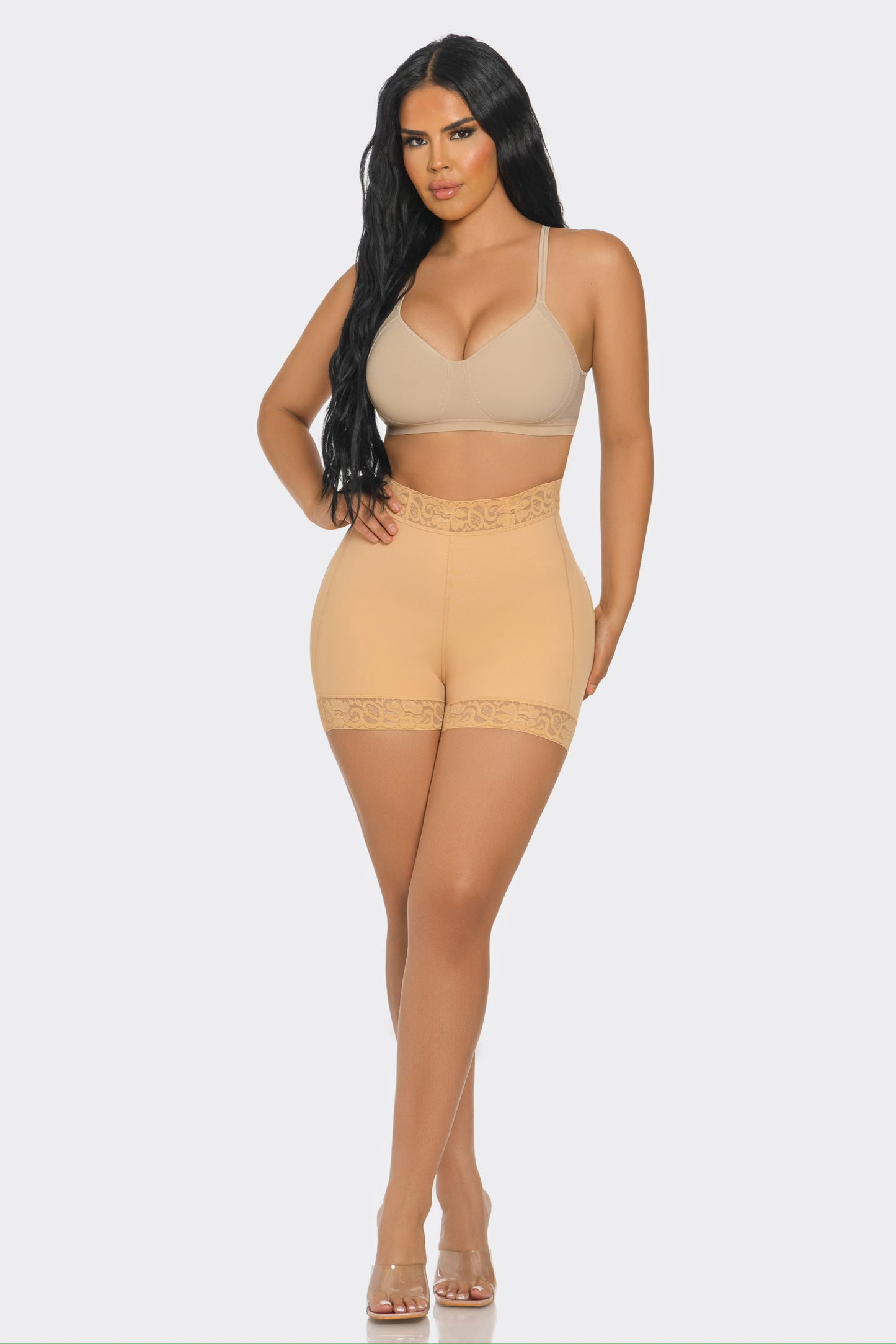 Mid-Waist Lace BBL Shorts #67