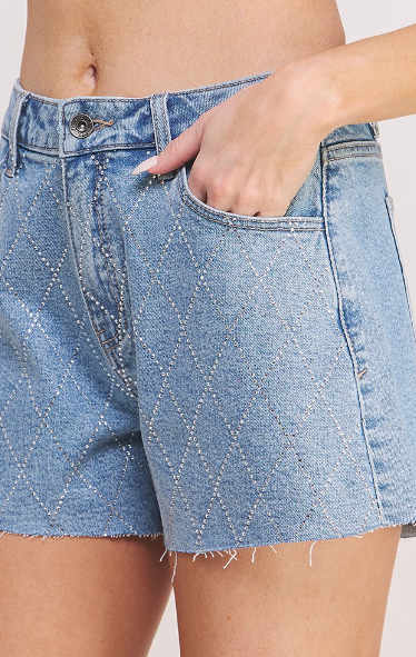 Eleanor High Rise Shorts- Medium Dark