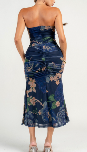 Charm Point Dress- Navy