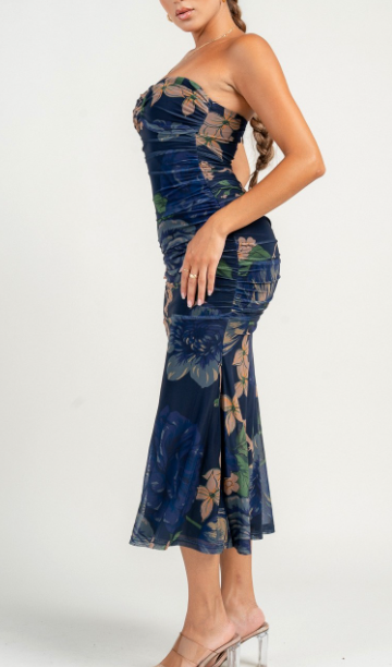 Charm Point Dress- Navy