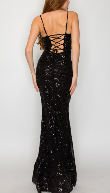 Glamour Glow Dress- Black
