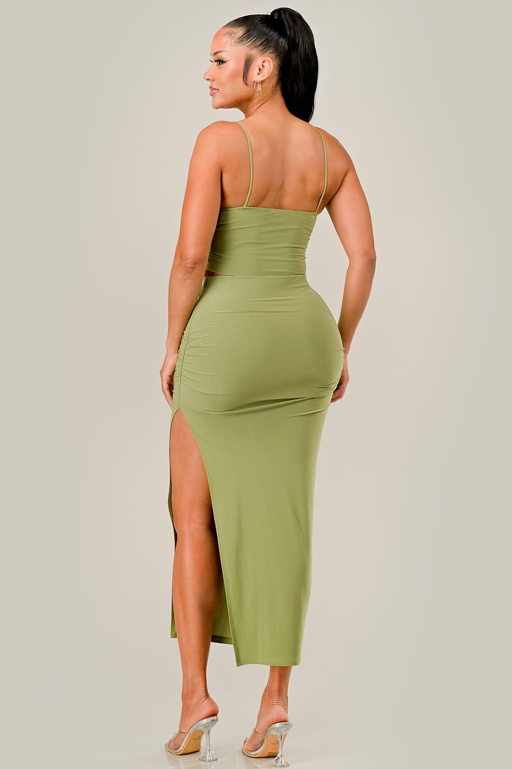 Wanda Skirt Set- Available In Black & Green