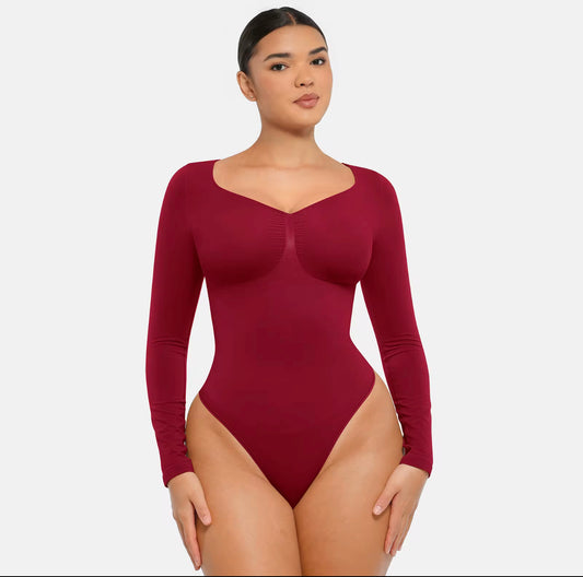 Long Sleeve Tummy Control Thong Shapewear #67