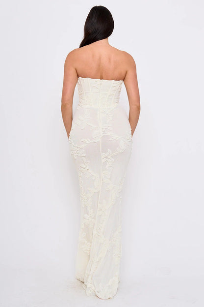 Anastasia Strapless Dress- Available In Cream & Pink