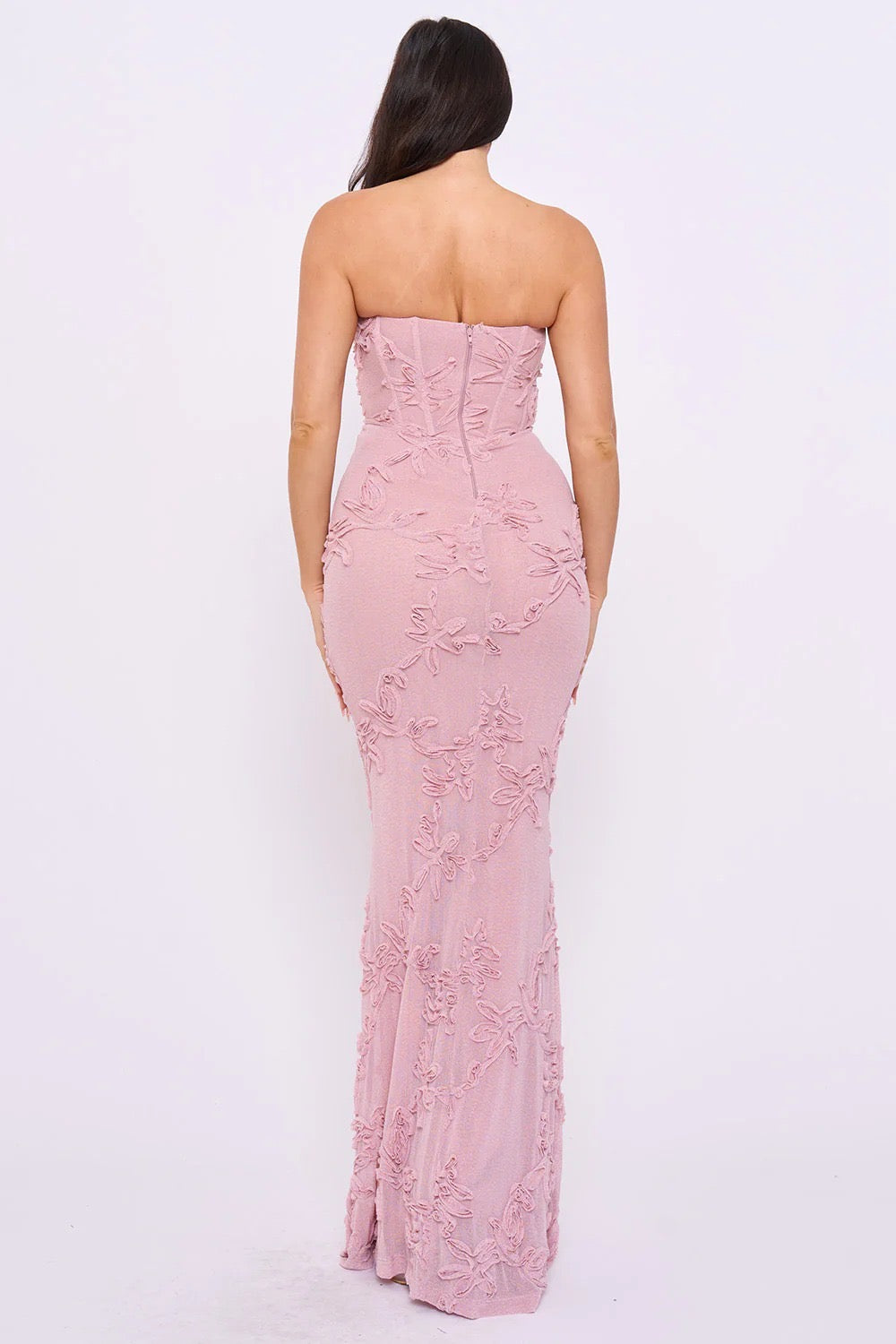 Anastasia Strapless Dress- Available In Cream & Pink