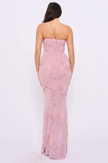 Anastasia Strapless Dress- Available In Cream & Pink