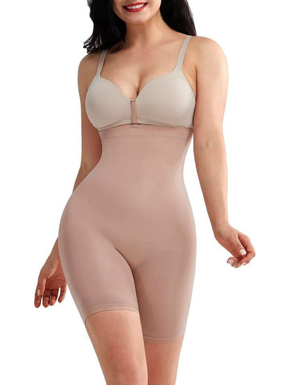 Seamless High-Waisted Mid-Thigh Shaper #99- Black