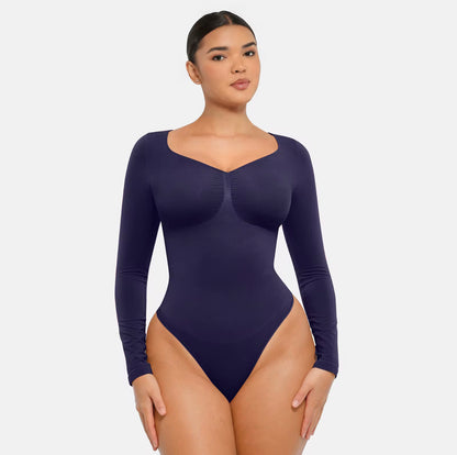 Long Sleeve Tummy Control Thong Shapewear #67