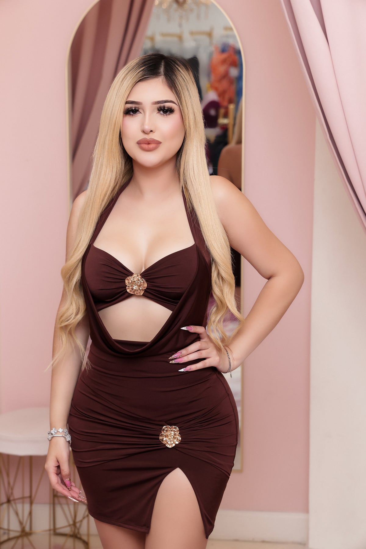 Laura Halter Mini Dress
