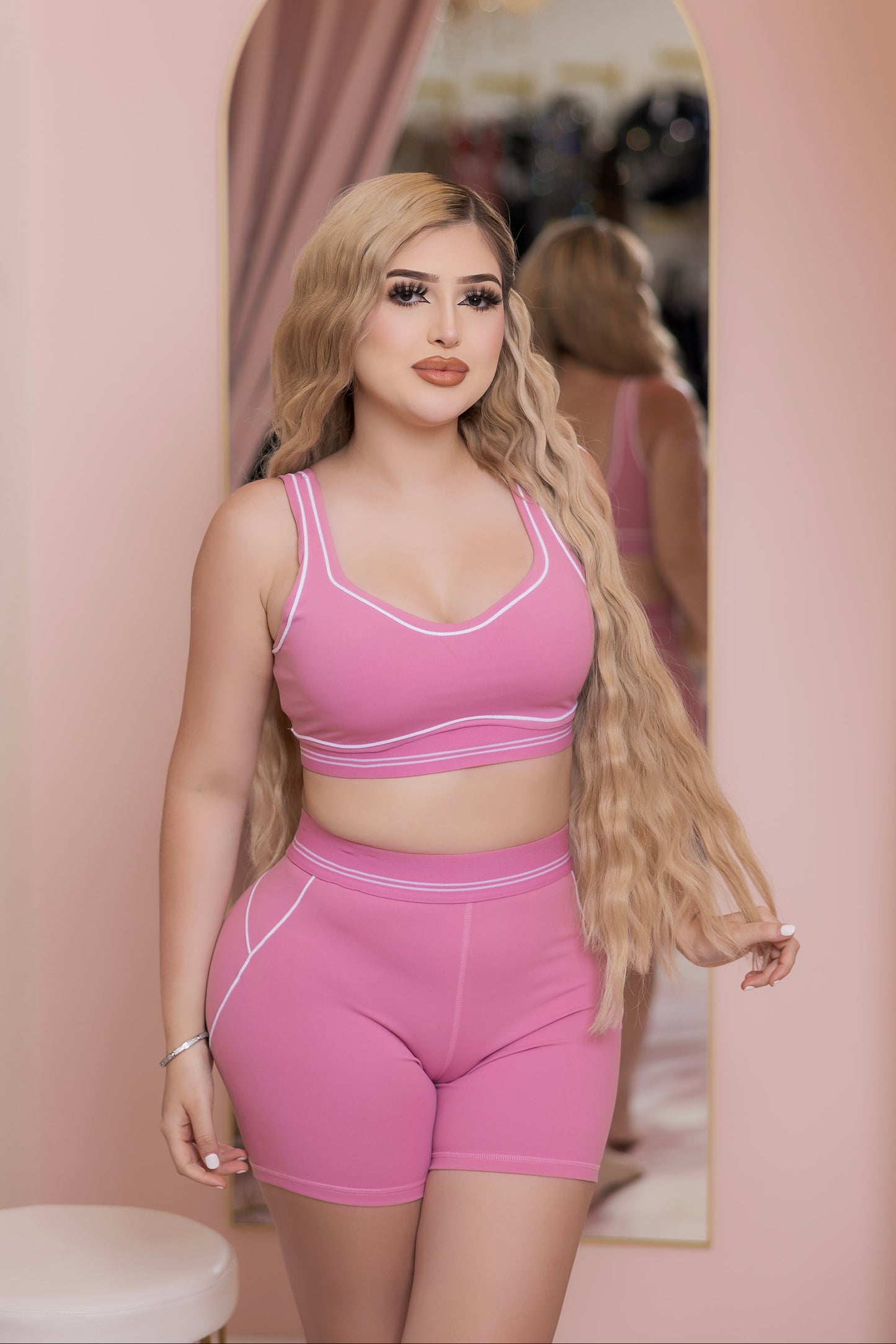 Pretty Fit Short Set- Available in Pink, Black, Beige, Blue & Brown