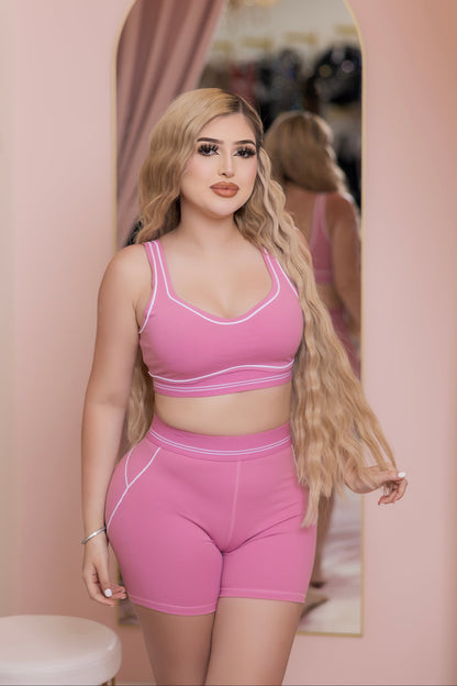 Pretty Fit Short Set- Available in Pink, Black, Beige, Blue & Brown