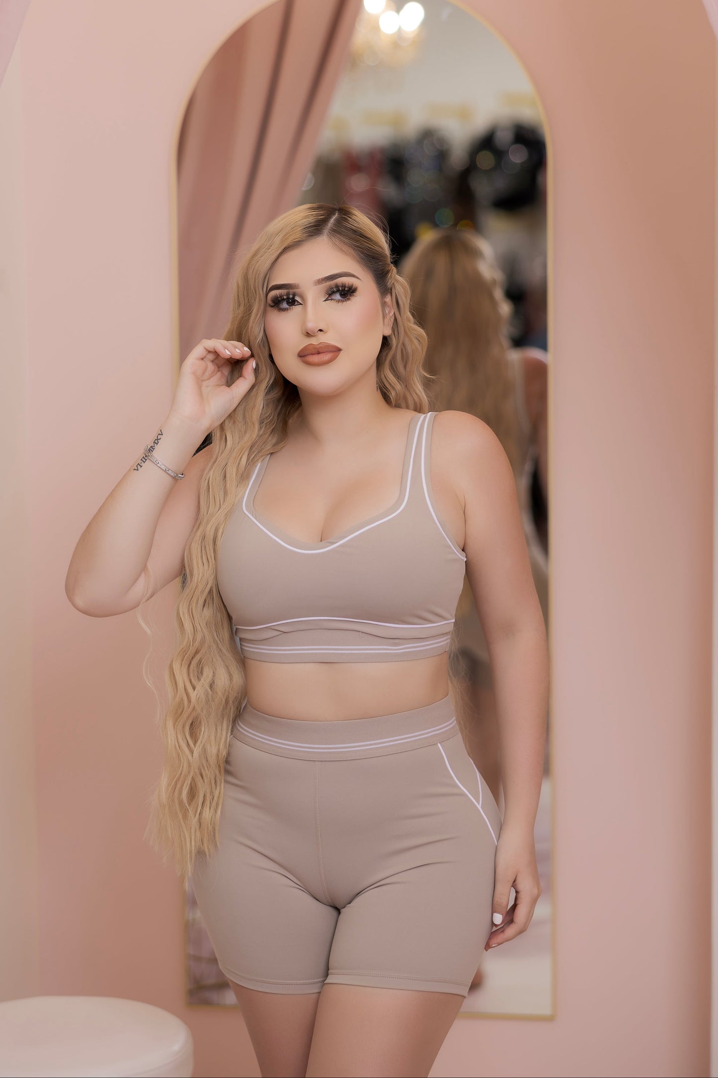 Pretty Fit Short Set- Available in Pink, Black, Beige, Blue & Brown