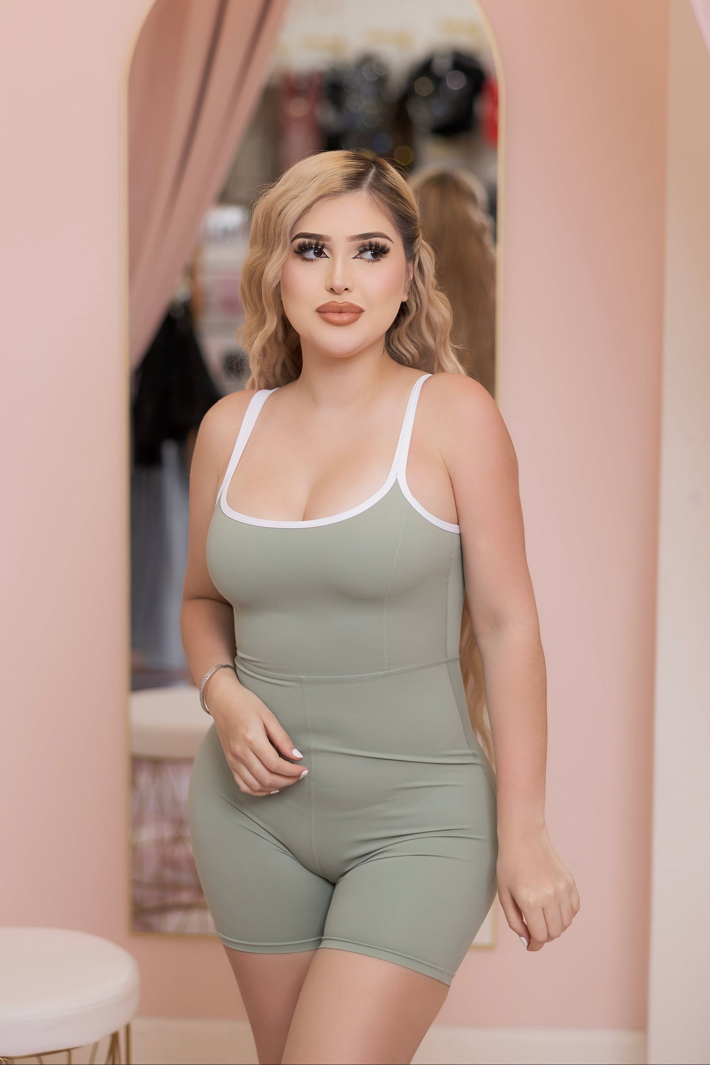 Kendra Romper- Available In Sage, Black & Pink