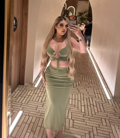 Wanda Skirt Set- Available In Black & Green