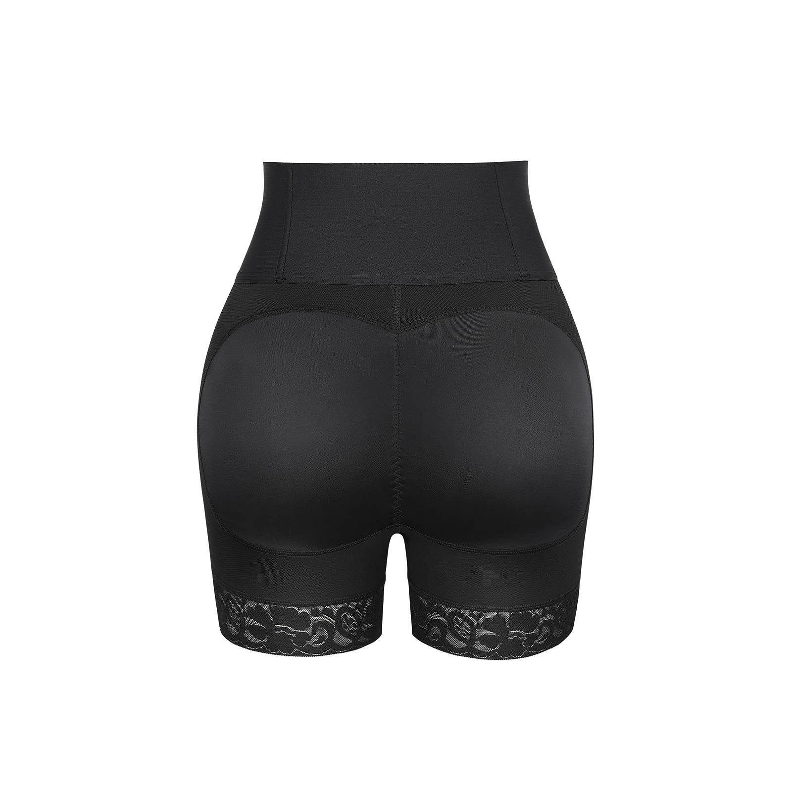 Mid-Waist BBL Shorts #47- Black