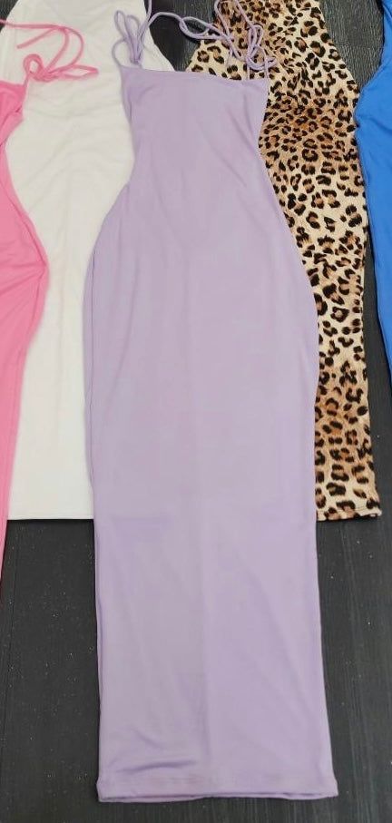 Jemma Long Dress- Available Black,White,Light Pink,Blue,Lilac & Cheetah Print