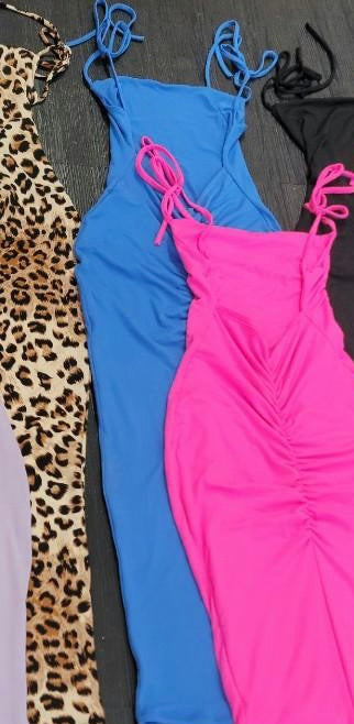 Jemma Long Dress- Available Black,White,Light Pink,Blue,Lilac & Cheetah Print
