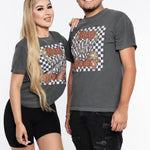 Stay Spooky Checkered Retro Oversized Shirt- Pepper