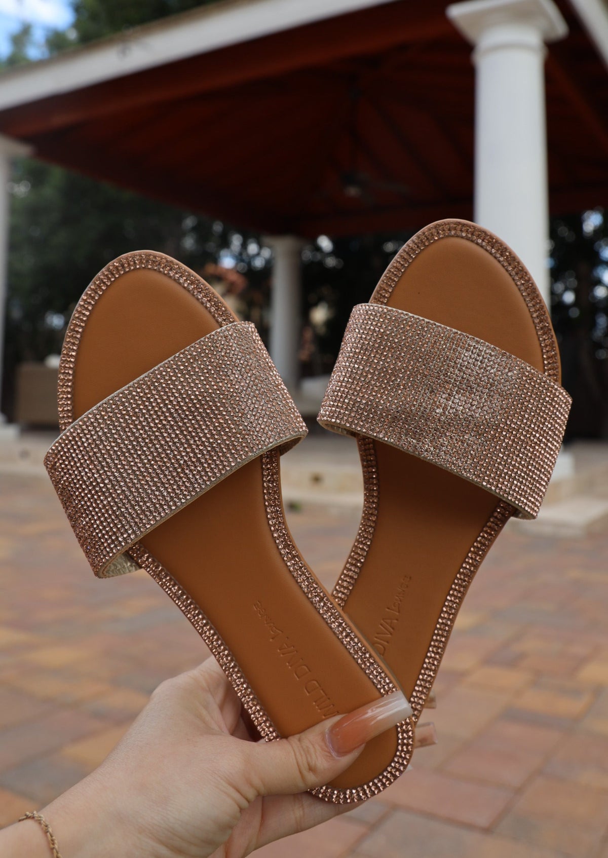 Roo Slide Sandals- Rose Gold