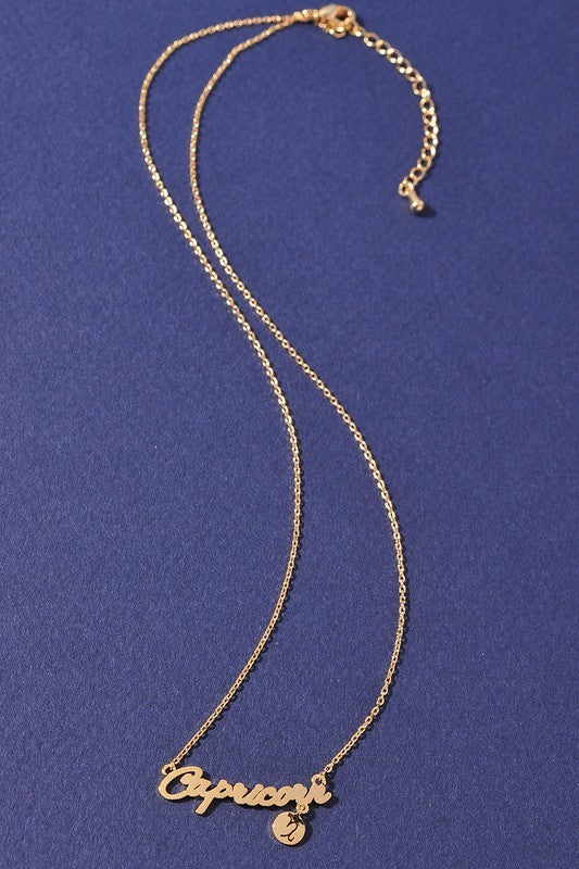 Horoscope Zodiac Sign Letter Pendant Necklace