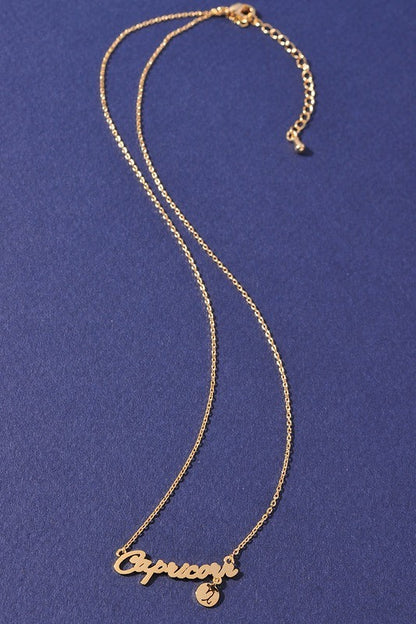 Horoscope Zodiac Sign Letter Pendant Necklace