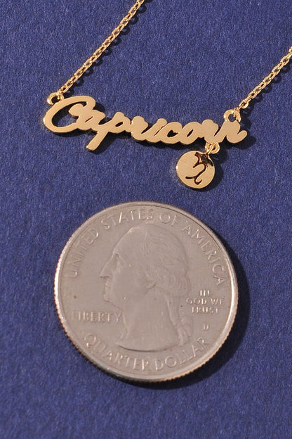 Horoscope Zodiac Sign Letter Pendant Necklace