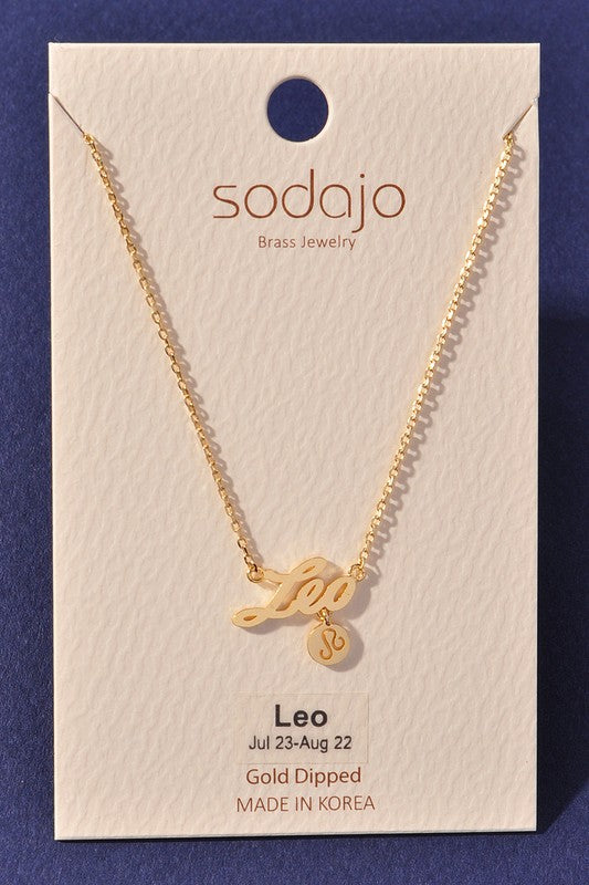 Horoscope Zodiac Sign Letter Pendant Necklace