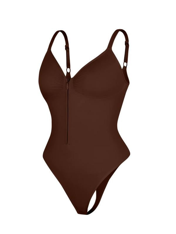 Zipper Seamless Shaping Bodysuit- Available in Black, Brown, Nude, Red & Pink