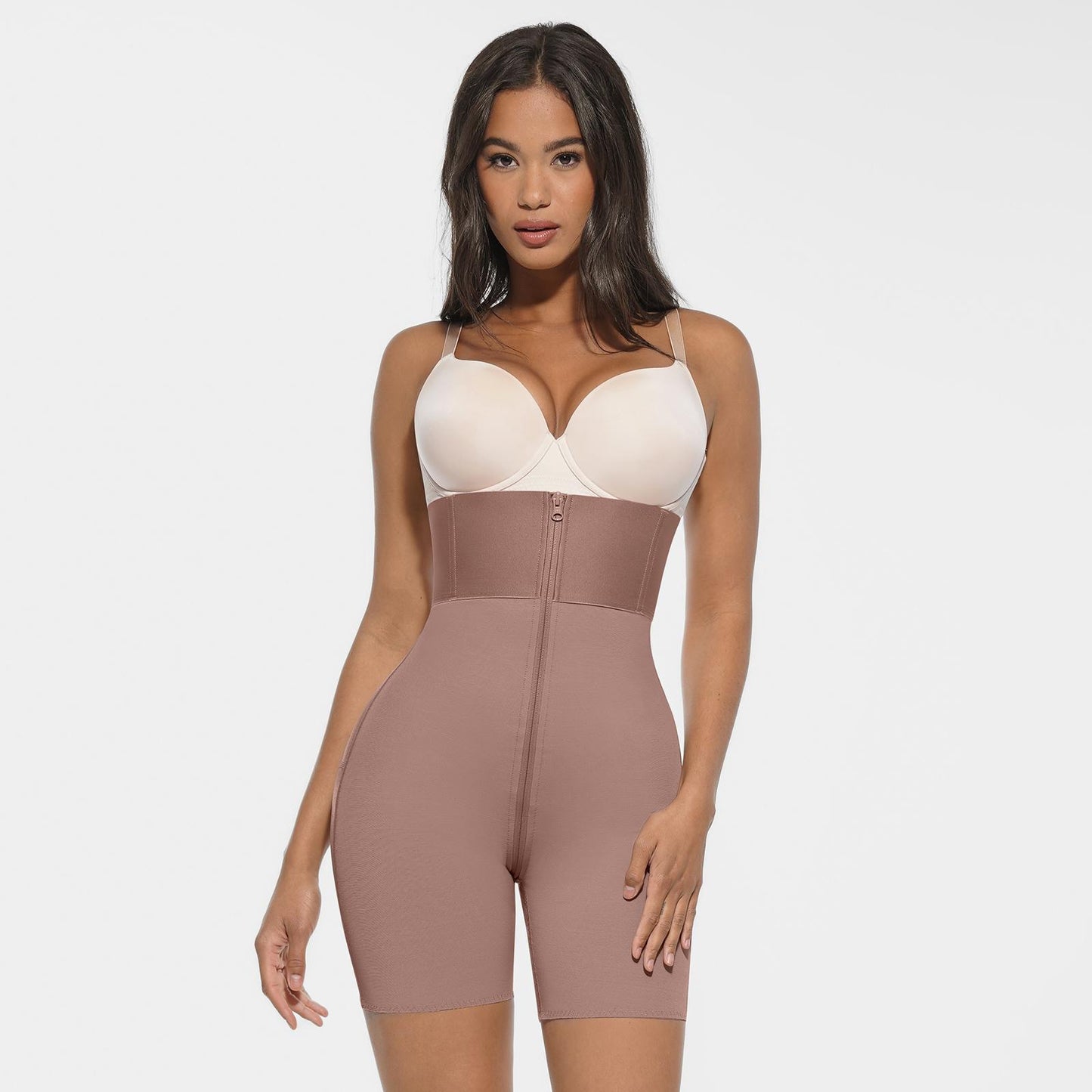 ZIP-UP High Waist Invisible BBL Shorts #2076 Seamless