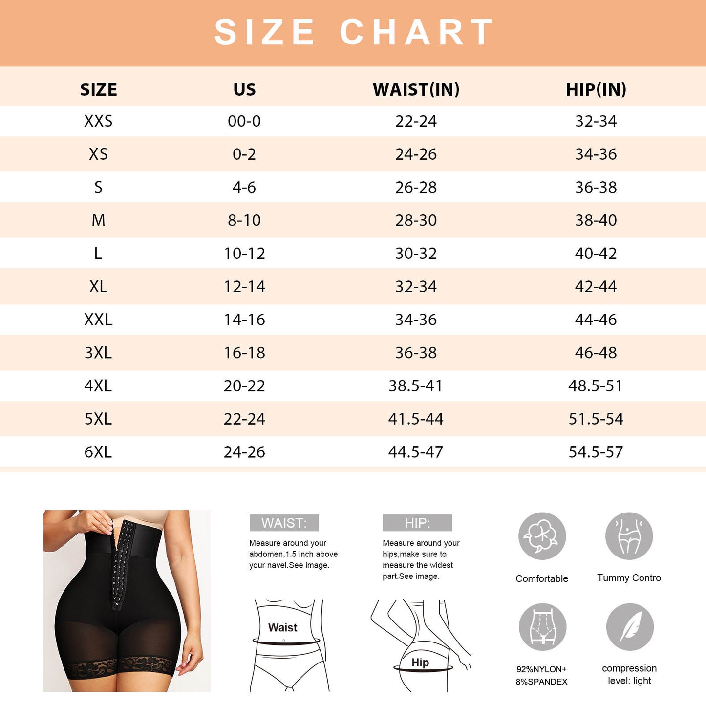 BBL High-Waist Shorts Shapewear #17-Black