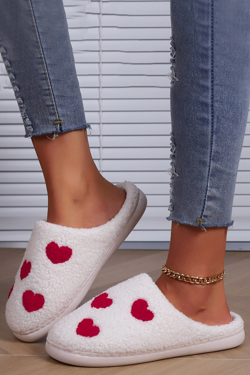 Red Valentine Hearts Slippers
