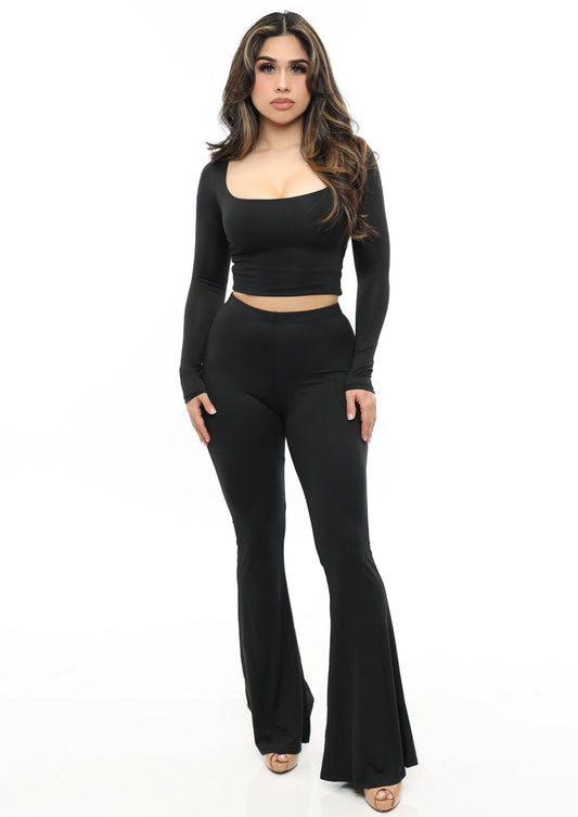 Dina Flared Pants- Black