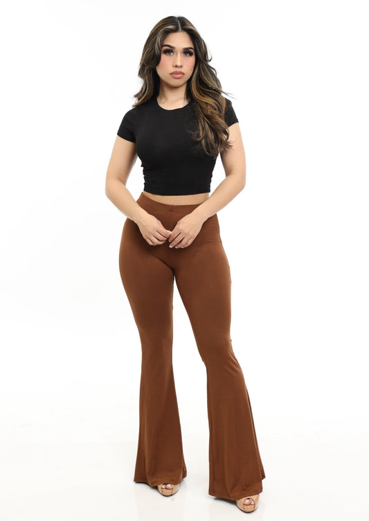 Dina Flared Pants- Brown