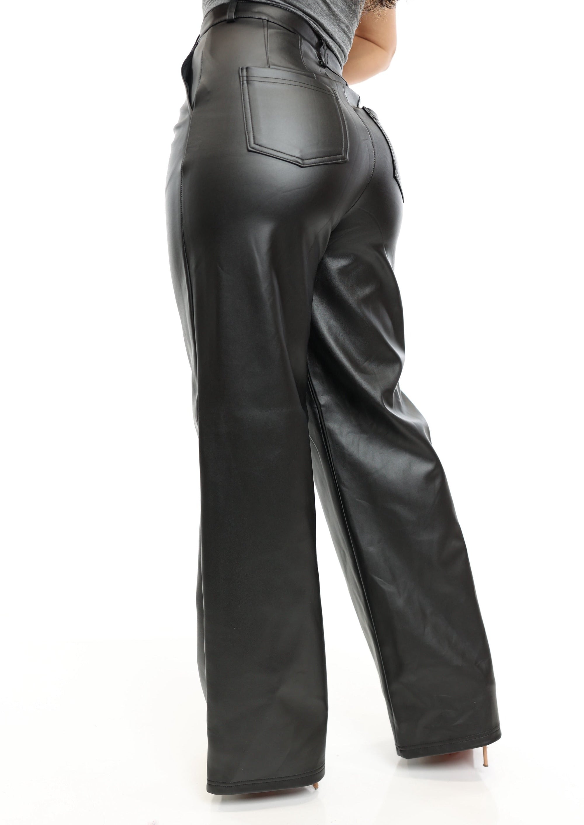 Miriam Leather Pants- Black