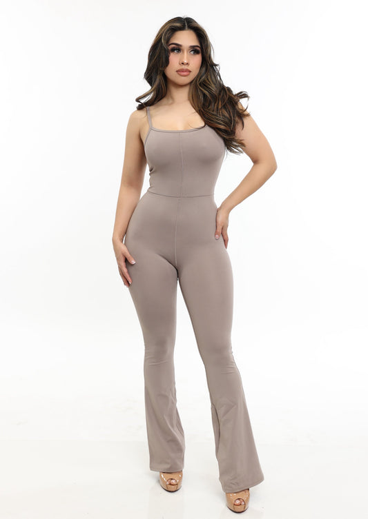 Edith Flare Jumpsuit-Ash