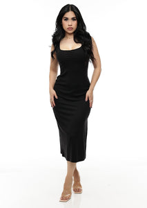 Regina Midi Dress- Black
