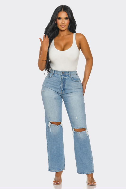 Alan Dad Jeans- Light Denim