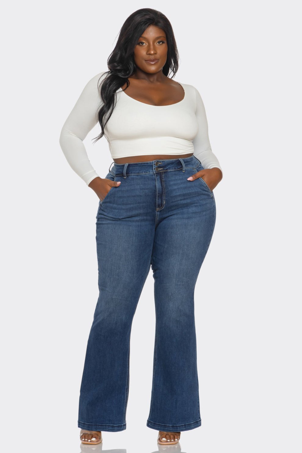 Sophie Flare Jeans Plus- Dark Denim