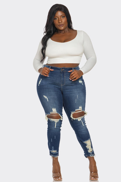 Tina Jeans Plus- Dark Denim