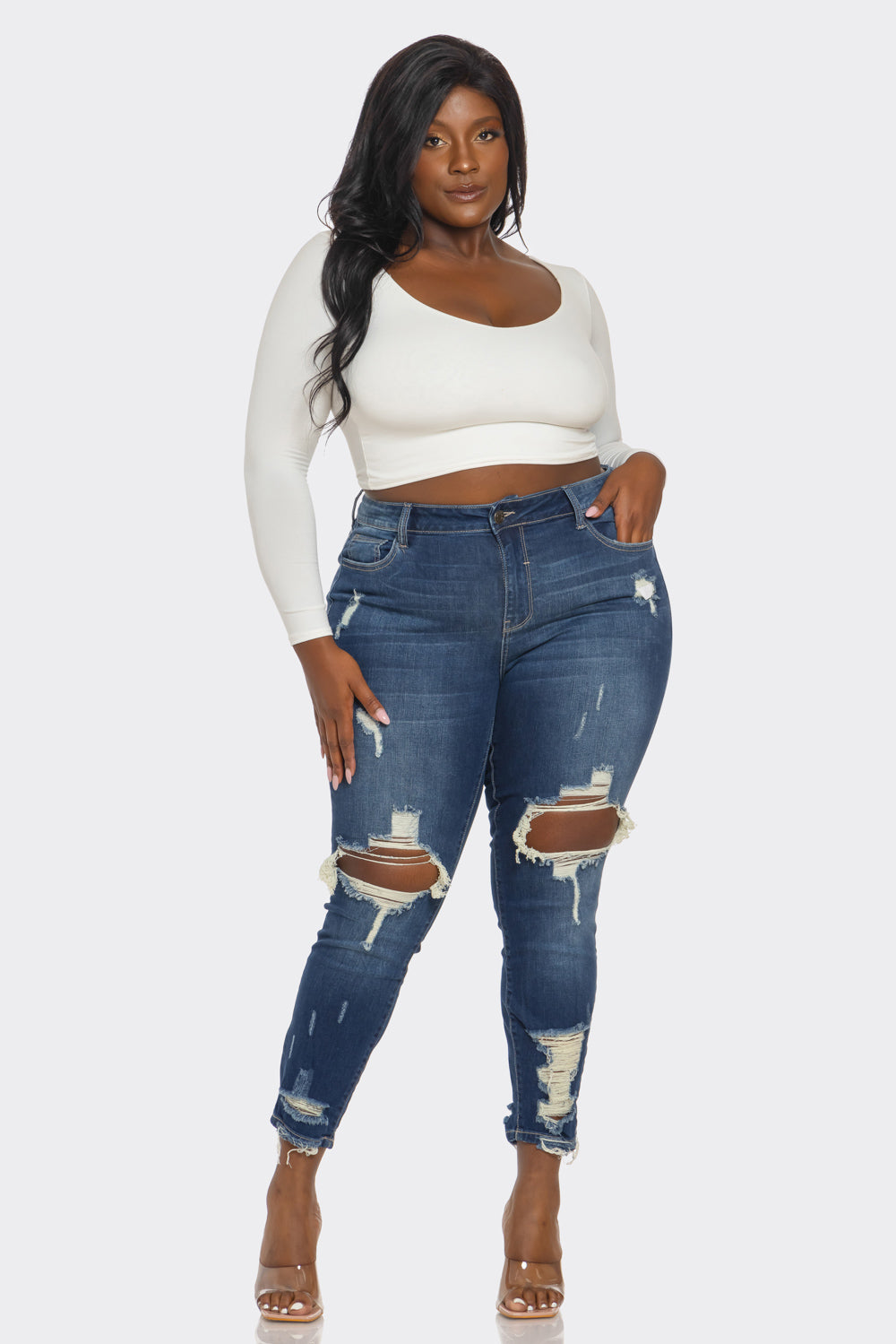 Tina Jeans Plus- Dark Denim