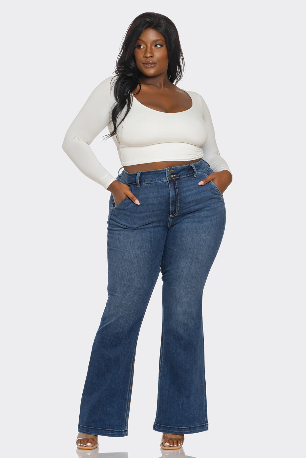 Sophie Flare Jeans Plus- Dark Denim